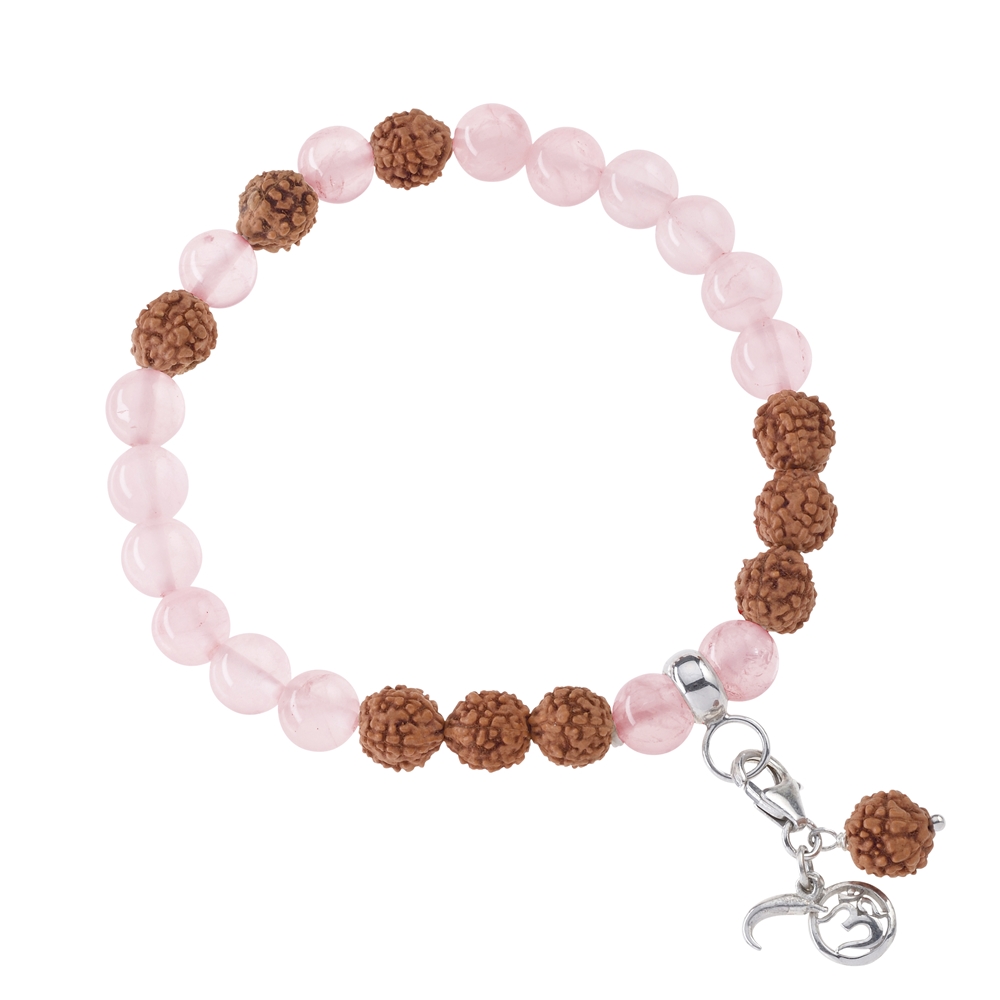 Bracelet Mala Tibétain en Quartz Rose (Amour)