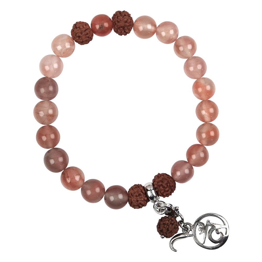 Bracelet Mala Tibétain en Calcédoine rouge (Svadhisthana)