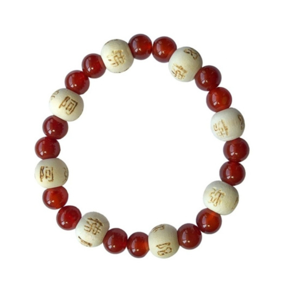 Bracelet perles de karma en Cornaline