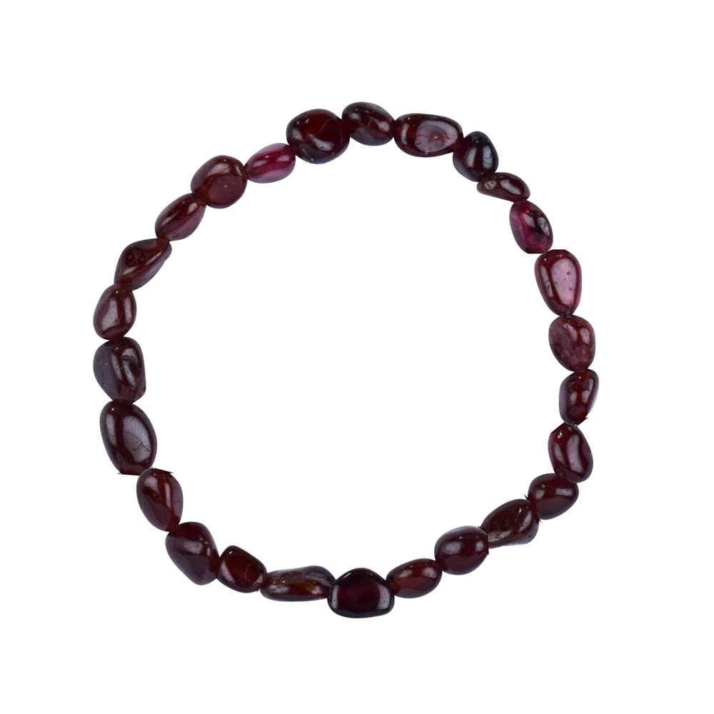 Bracelet grenat en pierres roulées 6 à 8mm
