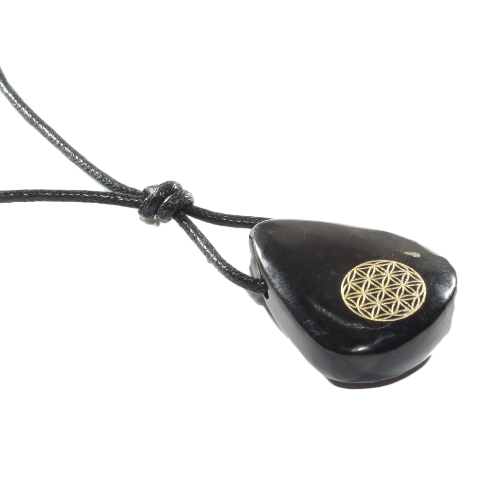 Pendentif-Shungite-et-fleur-de-vie-dorée-1