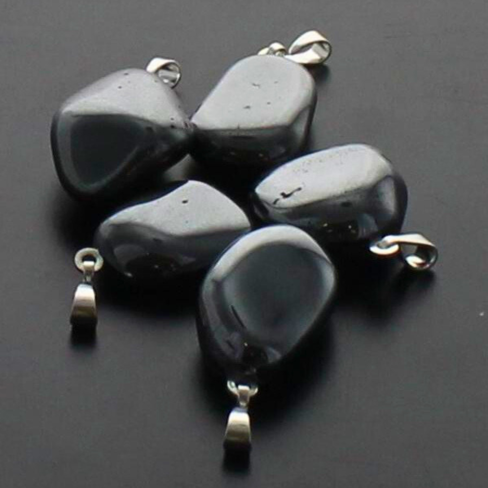 Pendentif hématite pierre roulée