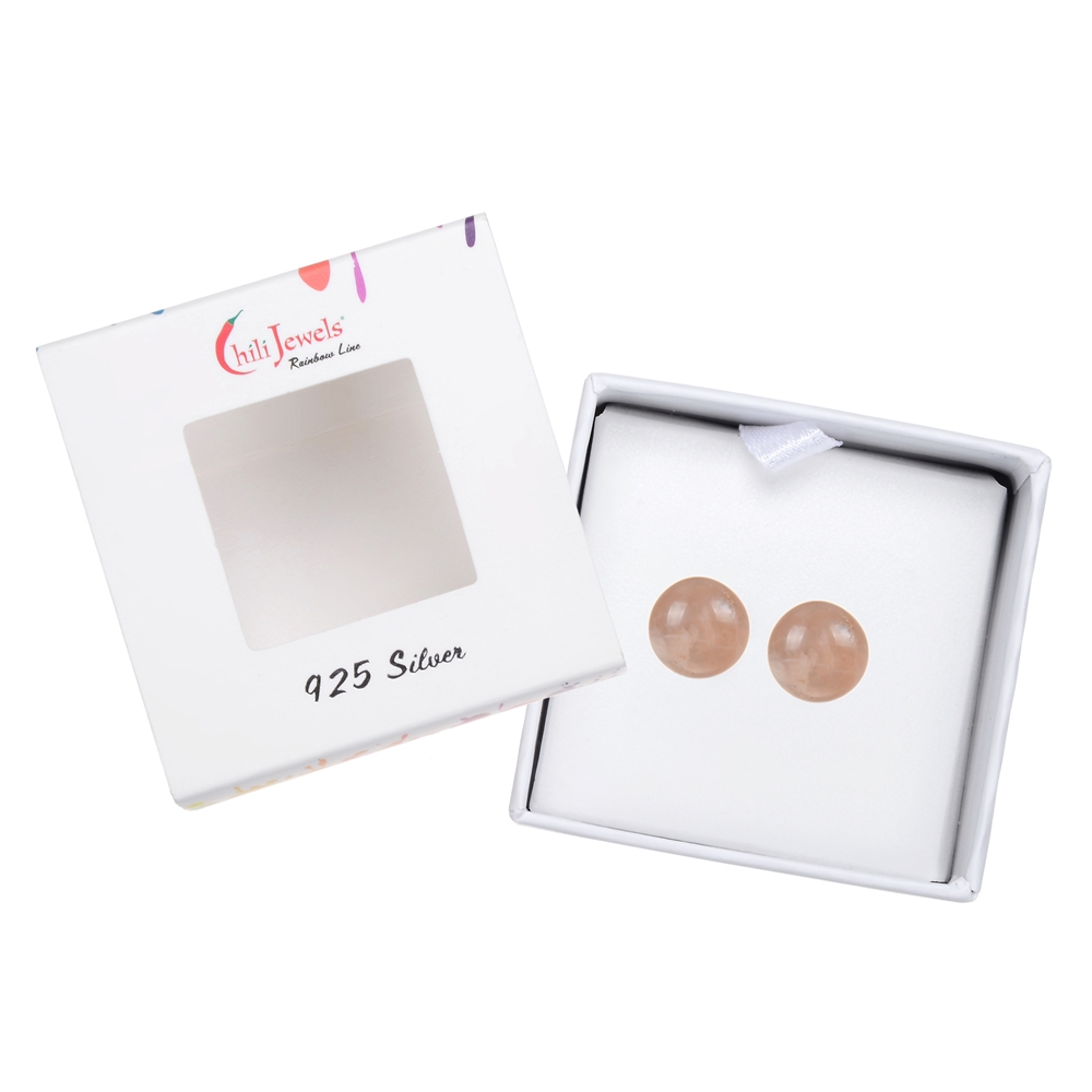 Boucles doreilles 8mm - pierre de lune 8mm - 1