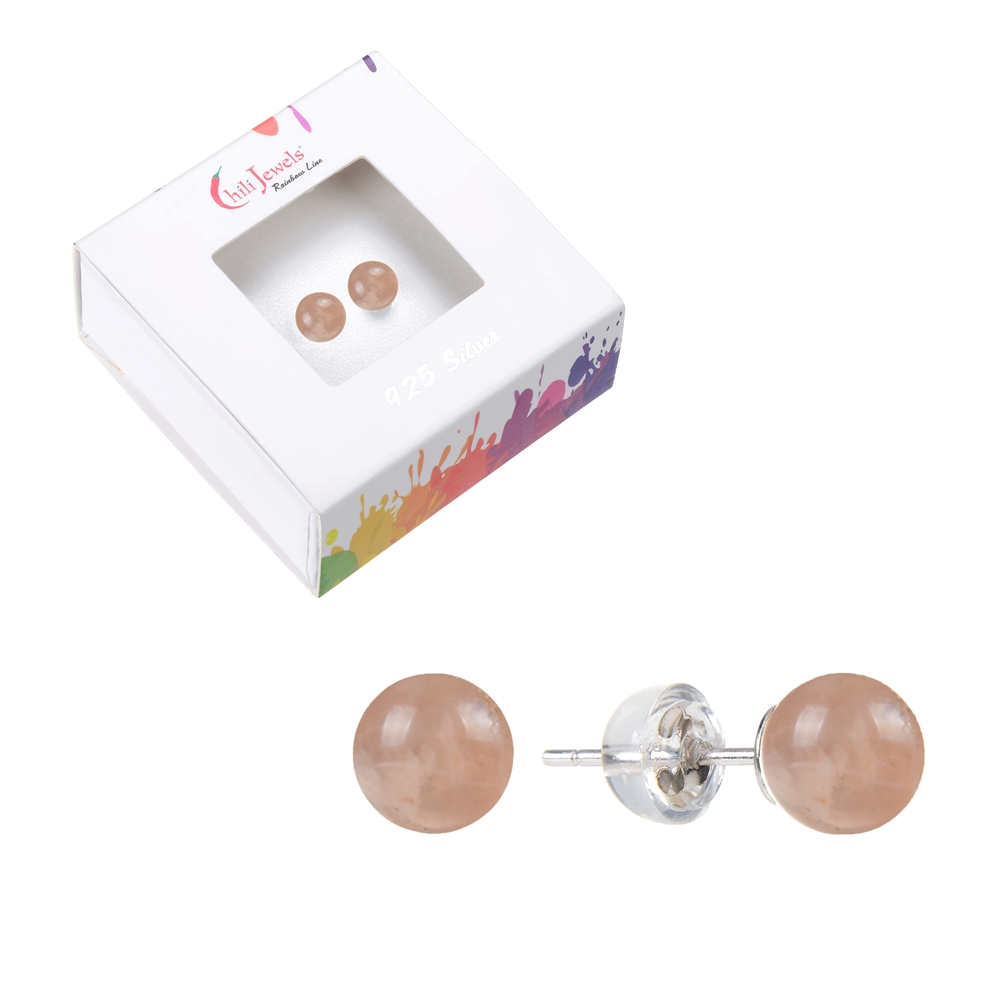 Boucles d'oreilles 8mm - pierre de lune 8mm