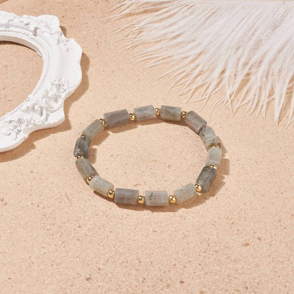 Bracelet en labradorite en forme de cylindre - Protection et Clarté