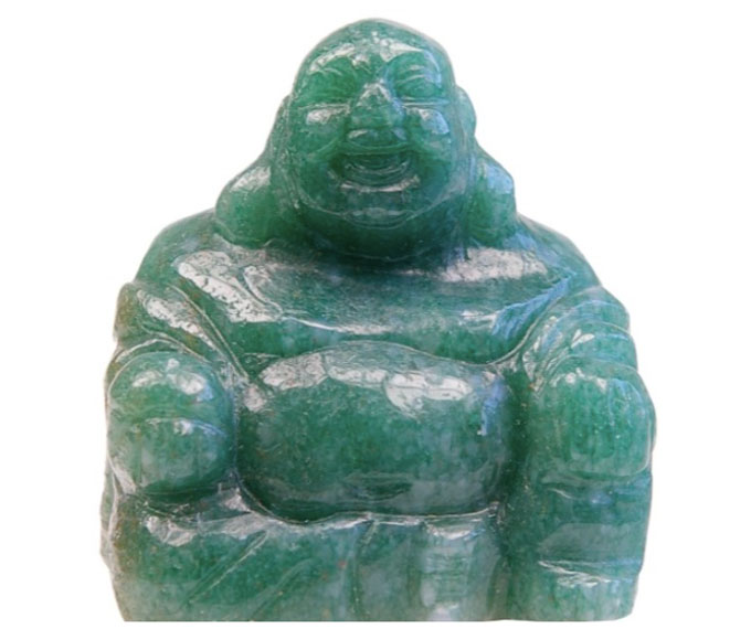 Bouddha Rieur Assis 4 cm en Aventurine - Porte bonheur