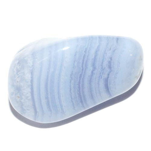 pierre roulée calcedoine bleue