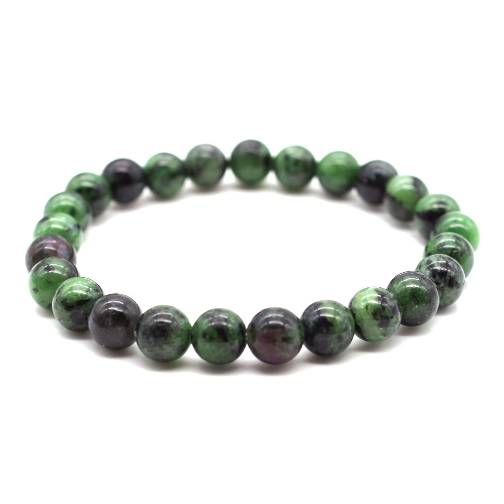 bracelet rubis sur fuschite de 8mm