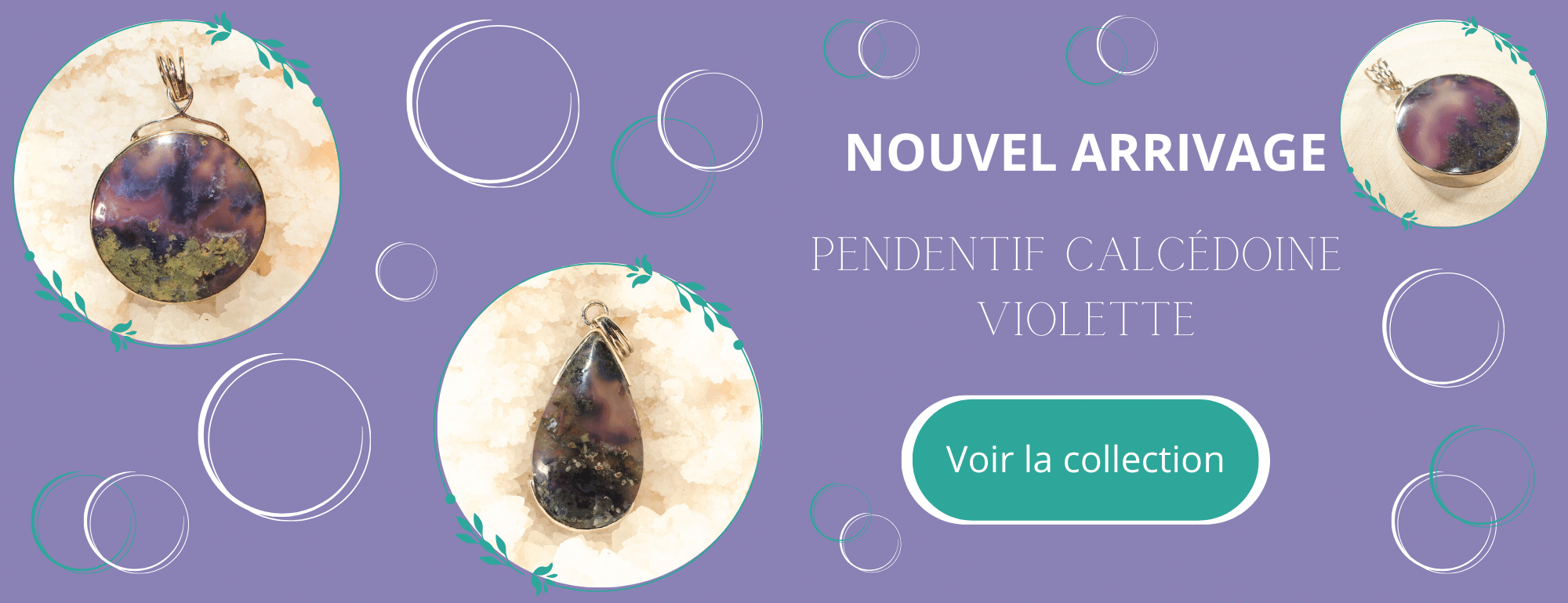 Nouvel Arrivage : Pendentif Calcédoine violette