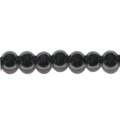 Perle en Tourmaline noire boule 4 mm EXTRA - Lot de 10 pièces