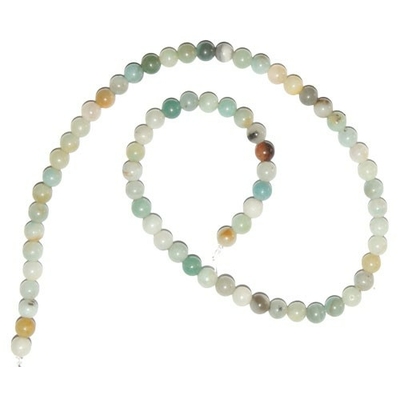 Perle en Amazonite multicolor boule 6 mm - Lot de 10 pièces