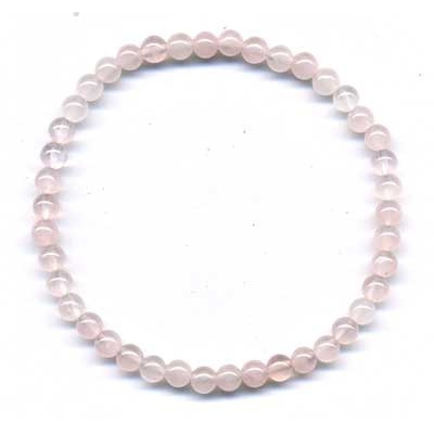 Bracelet en quartz rose boules 4mm