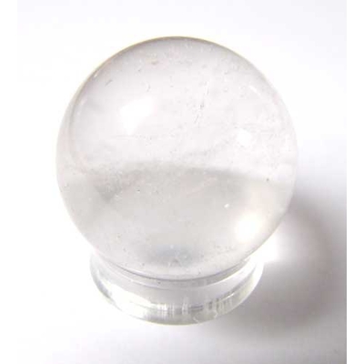 Boule de massage en Cristal de roche de 3cm avec support plexi