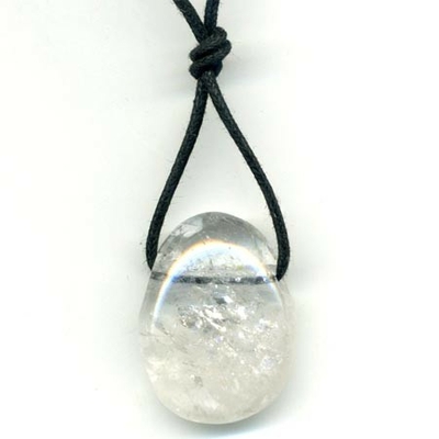 Pendentif cristal de roche "Energie et Pureté" avec cordon