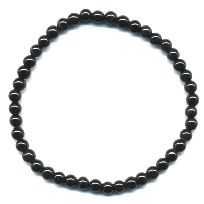 Bracelet en agate noire boules 4mm