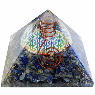 Pyramide Orgonite Fleur de Vie de 7 cm