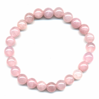 Bracelet en quartz rose boules 8mm
