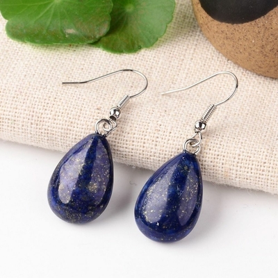Boucles d'oreilles en Lapis lazuli "Goutte d'eau"