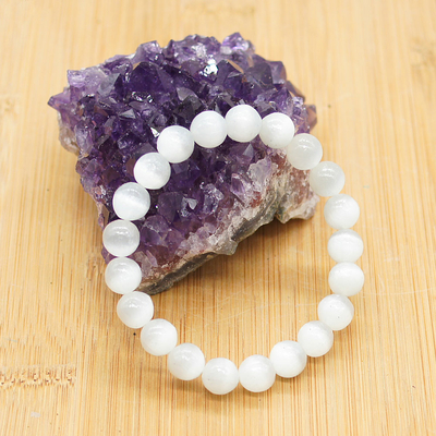 Bracelet-en-Sélénite-boules-8mm