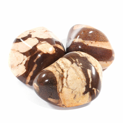 Jaspe brun (Cappuccino) pierre roulée de 25 a 35mm