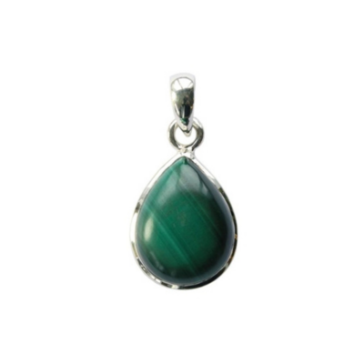 Pendentif Malachite Argent 925 Forme goutte - Petit modèle