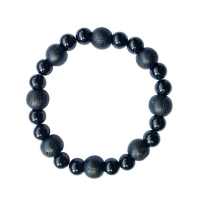 Bracelet Karma onyx/bois noir