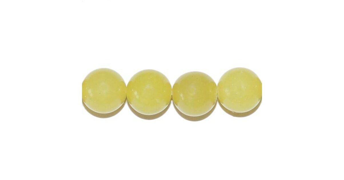 LOT DE 20 PERLES BOULE EN JADE CITRON SYNTHÉTIQUE - DIAMÈTRE 6MM - NEUVES