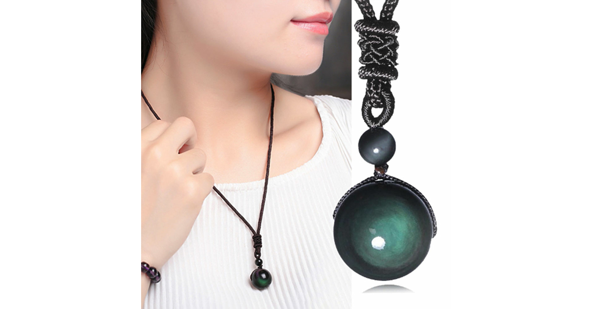 Collier Obsidienne Oeil céleste (Arc-en-ciel) 