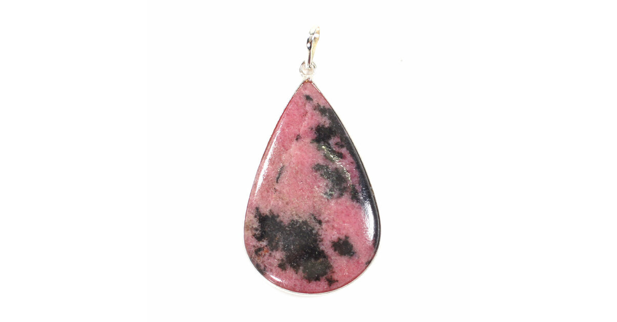 Pendentif En Pierre Naturelle Goutte De Pluie Reiki Chakra - Plaqué Argent 18k - Taille 13x23mm