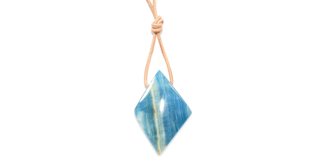Pendentif Cabochon En Aragonite Zonée Naturelle 45 Carats | Pierre Du Pérou - Référence AZ45 | Neuf Avec étiquettes