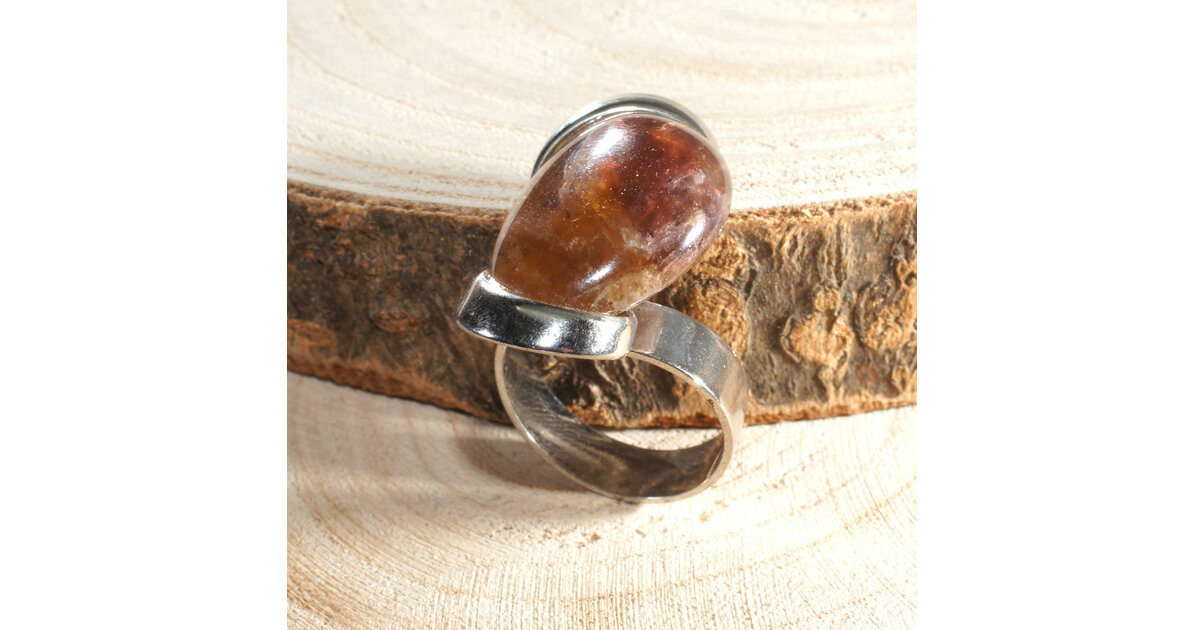 Bague Précieuse En Amétrine 18x15x7mm - Taille 59 - Monture Argent Massif 925 - Fabriqué En France - Neuf Avec étiquettes