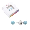 Boucles d'oreilles Larimar en Argent 925 rhodié 4mm