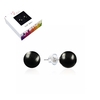 Boucles d'oreilles Shungite en Argent 925 Rhodié 6mm
