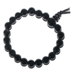 Mala tibétain 21 graines Power Bracelet Tourmaline noire boules 8 mm