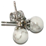 Boucles d'oreilles boule 6mm howlite