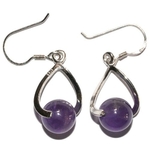 Boucles d'oreilles en argent Twist Améthyste
