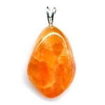 Pendentif Calcite Orange Extra avec Bélière argent