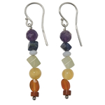 Boucles d'oreilles 7 Chakras facettées