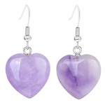 Boucles d'oreilles améthyste en forme de coeur 20mm