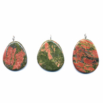 Unakite-pendentif-pierre-plate