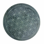 Dalle de purification en Stèatite Fleur de vie - 10cm
