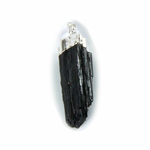 Pendentif tourmaline noire pierre brute Extra - Argent 925