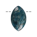Pendentif Apatite bleue pierre percée de forme navette