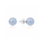 Boucles d'oreilles calcédoine boules 8mm argent