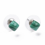 Boucles d'oreilles puces malachite