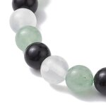 Bracelet Aventurine, Sélénite et Obsidienne Noire de 8mm