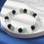 Bracelet Aventurine, Sélénite et Obsidienne Noire de 8mm