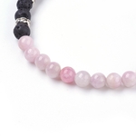 Bracelet Pierre de lave et Kunzite rose 6mm - Équilibre et Sérénité