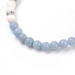 Bracelet Pierre de lave et Angélite 6mm - Paix et Protection