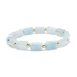 Bracelet en Aigue Marine Cylindrique - Sérénité et Harmonie